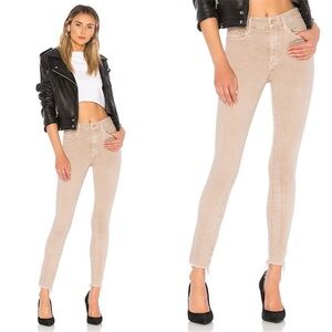 Mother High Waisted Looker Ankle Fray Pretty Just Strolled In The City Khaki